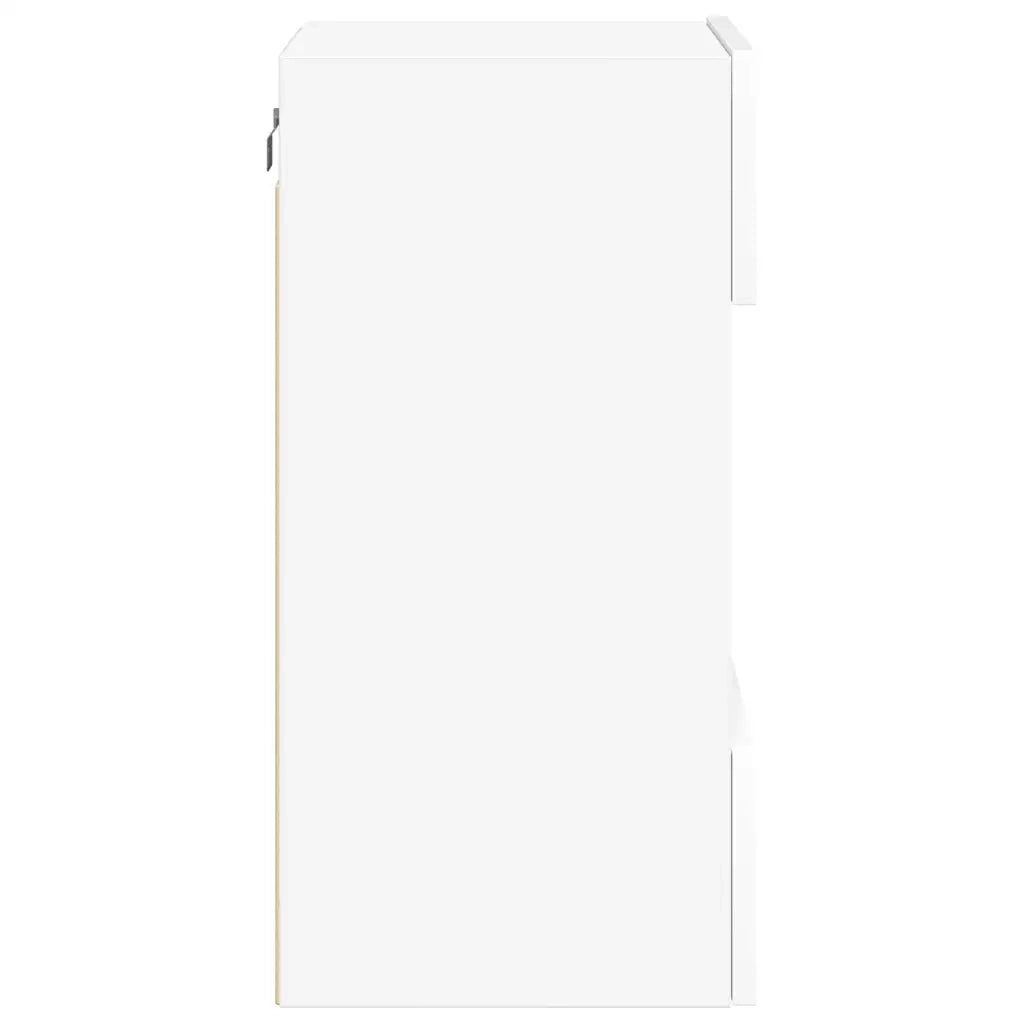 Mobili da parete con luci LED per TV 2pz | Armadietto TV | Mobile Porta TV Bianchi 40x30x60,5 cm
