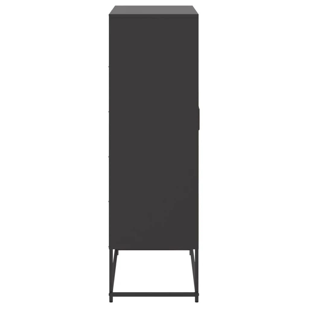 Credenza cassettiera mobile contenitore organizer cucina soggiorno salotto alto 685 x 385 x 1235 cm acciaio nero 02_0034958