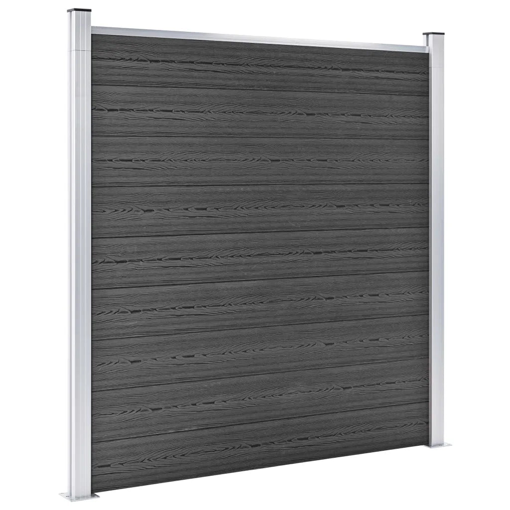 Set Pannelli di Recinzione in WPC 1737x186 cm Nero cod mxl 19169