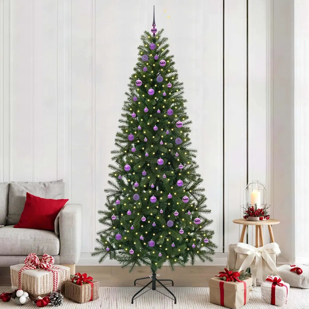 Albero di Natale | Decorazioni natalizie artificiale con 300 LED Verde 240 cm PE e PVC