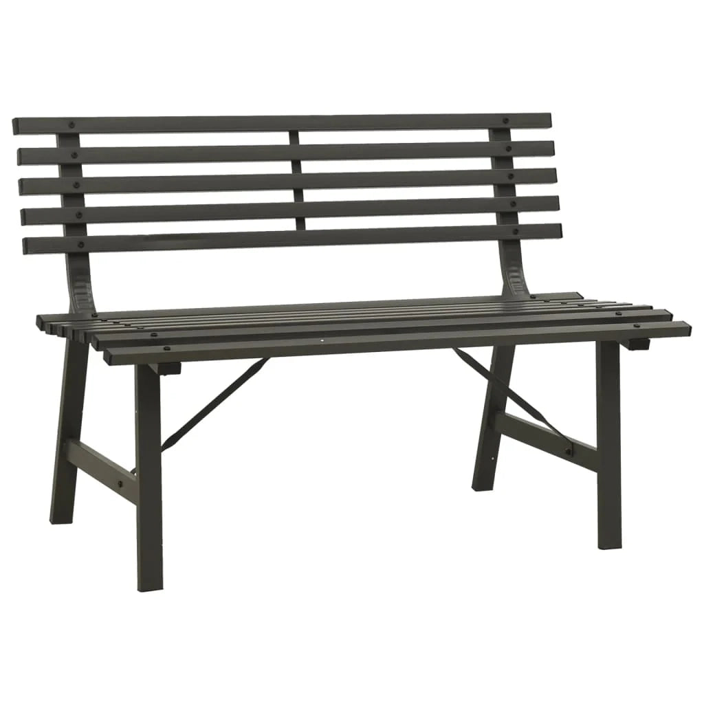 Panca da giardino mobili da esterno per patio terrazza 110 x 59 x 76,5 cm acciaio nero 02_0011166
