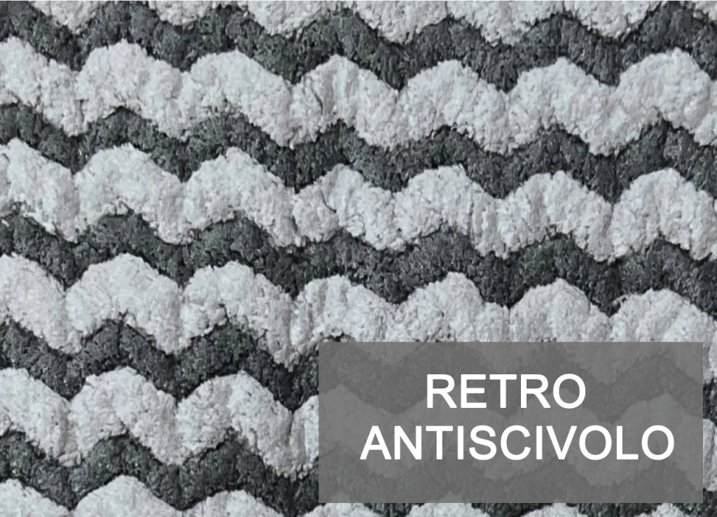 Tappeto Bagno Doccia Antiscivolo In Ciniglia Super Assorbente Modello Dots - 50x80 - Nero