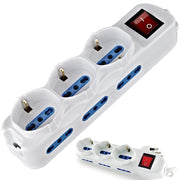 Trade Shop - Multipresa Ciabatta Scarpetta 9 Posti Con Tasto Interruttore On/off 16a 6+3shuko -