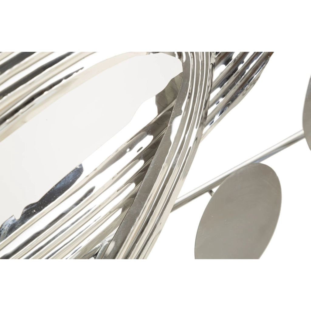 Decorazione in Metallo 3D Astratto 1, Argento, Metallo, 121x5x52 cm