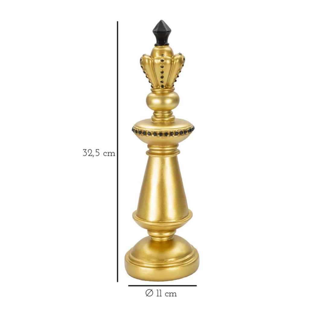 Scultura Scacchi 11, Oro, Poliresina, 11x11x32,5 cm