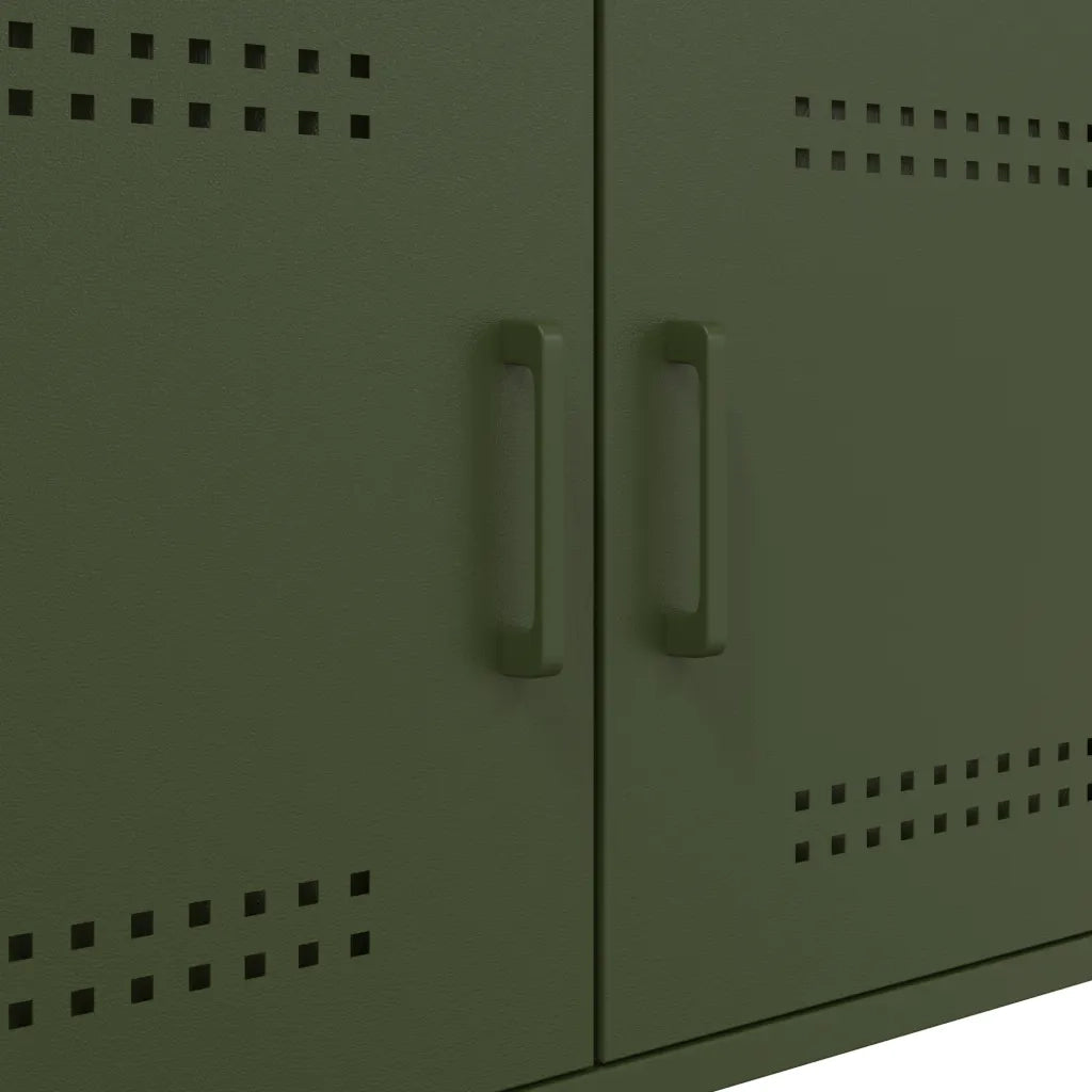 vidaXL Tavolino da Salotto Verde Oliva 68x50x50,5 cm in Acciaio