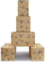 Papier decorativo romantico Parigi Torre Eiffel - 4 fogli carta kraft per Matrimonio, Compleanno e San Valentino