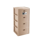 Stefanplast 8003507304208 Elegance Cassettiera 4 Cassetti Effetto Midollino con Ruote Colore Cashmere