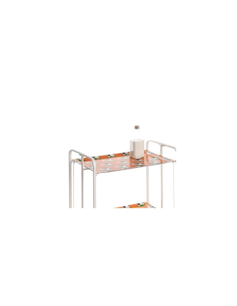 Carrello da cucina pieghevole bianco con ruote BAUHAUS 2 ripiani