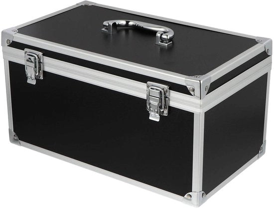 Cassa di trasporto robusta - Scatola di stoccaggio - Portatile - Alluminio - Rivestimento in schiuma - Doppia protezione - Materiale duraturo - Cassa di trasporto