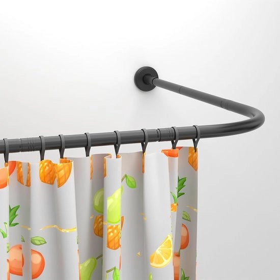 Maniglia per doccia L flessibile 75-170 cm - Acciaio inossidabile con anelli - Ideale per bagno e cameretta