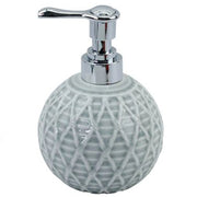 Trade Shop - Dispenser Sapone Liquido Sfera Grigio Effetto Rete Accessori Arredo Bagno 79278 -