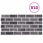 Pannelli da parete 10 pz Nero e Grigio 100 x 50 cm Schiuma EPS CFW7969800