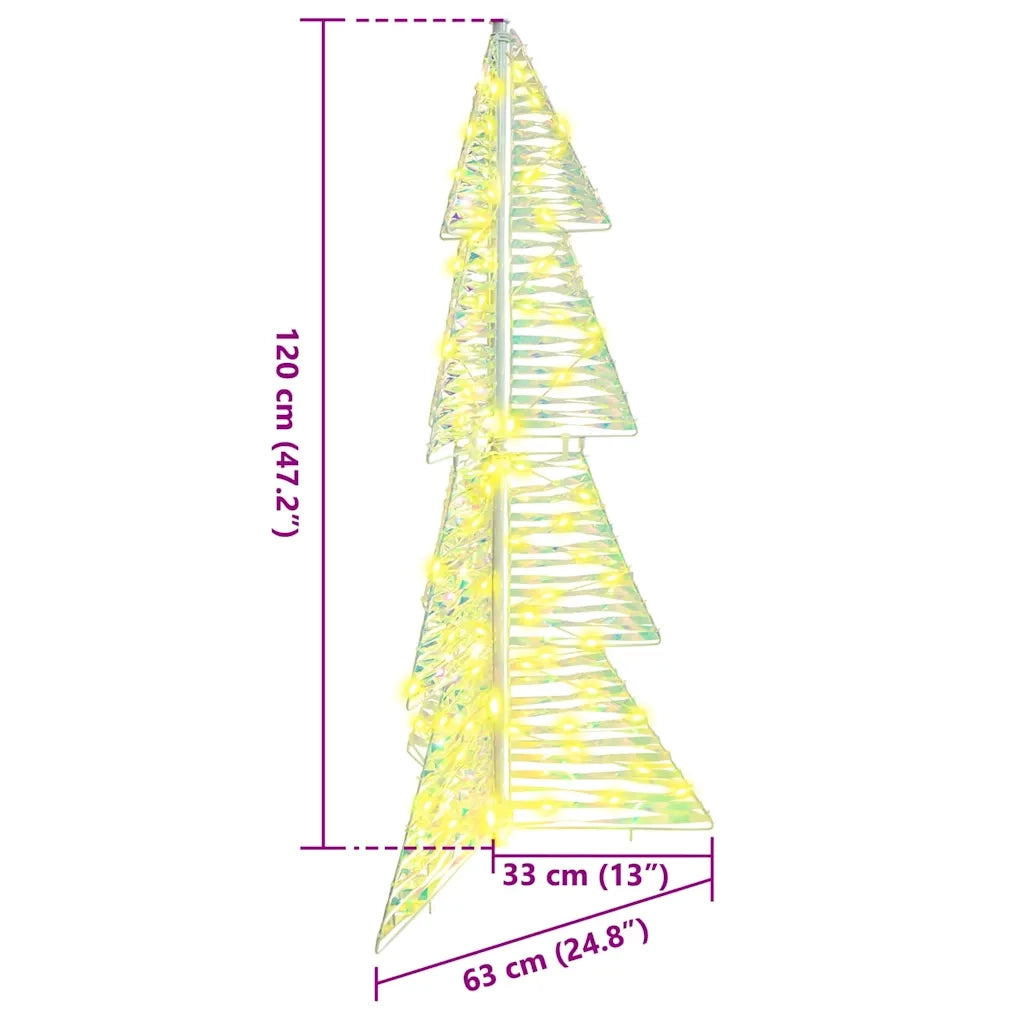 Albero di Natale con 100 LED Bianco caldo 120 cm PET