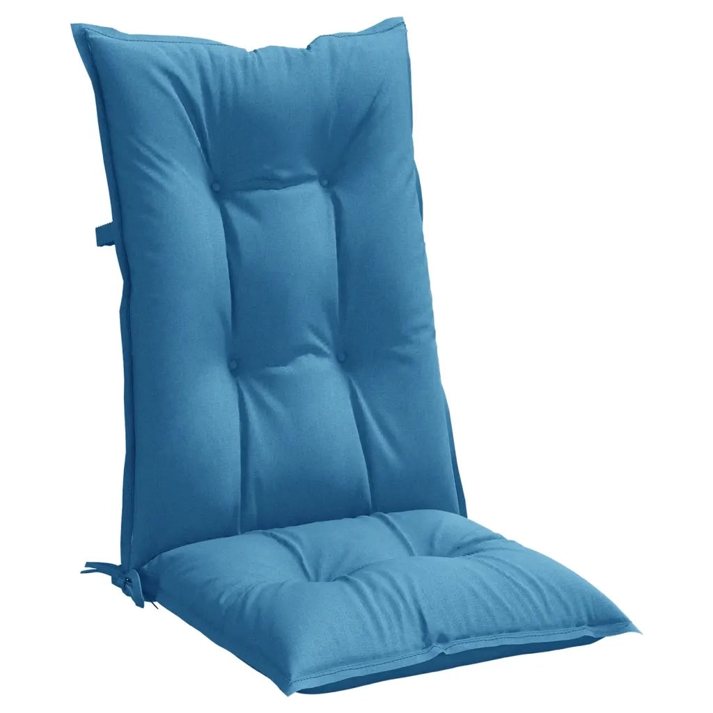 Cuscini Sedia Schiena Alta 2 Blu Mélange 120x50x7 Tessuto 4002358