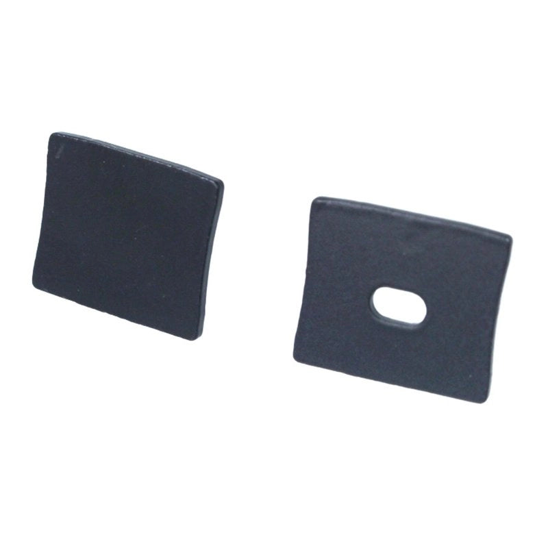 Kit Terminali Tapi di Chiusura In Metallo Con e Senza Foro Colore Nero Per Profilato Alluminio Alto BAZ1715