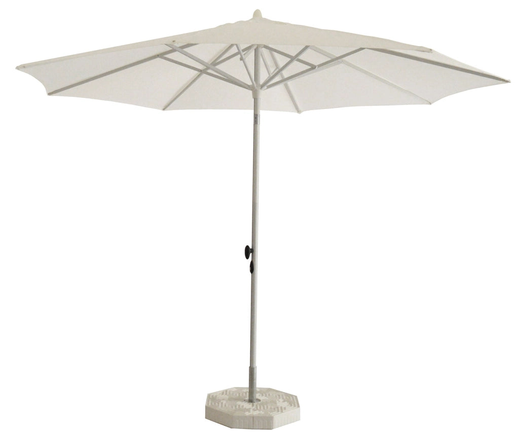 Ombrellone da Giardino Ø3 m Palo Ø40 mm in Alluminio Bianco Lucido Telo in Poliestere Bianco