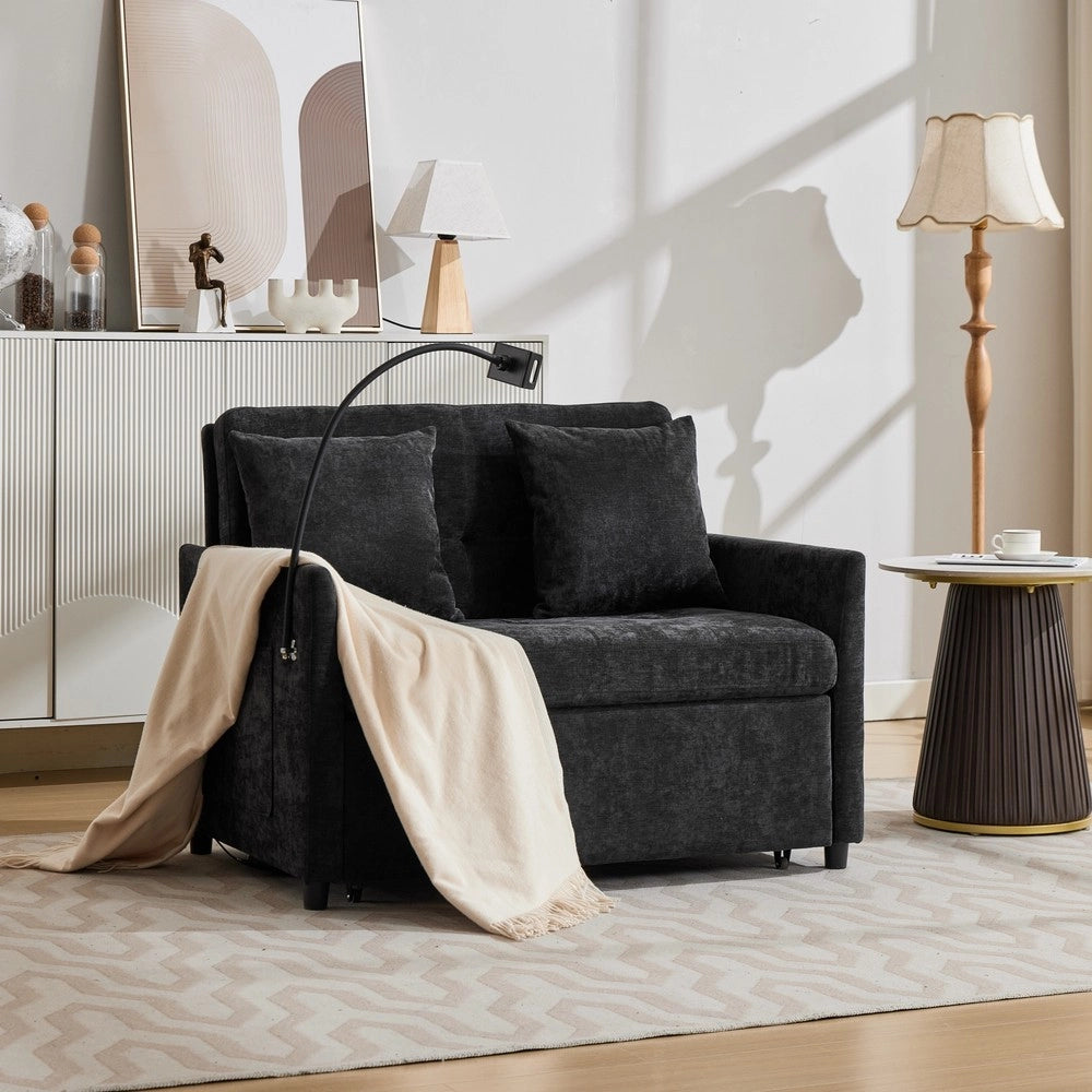 Divano letto singolo ¨C Minimal ¨C tessuto grigio 90x200 cm