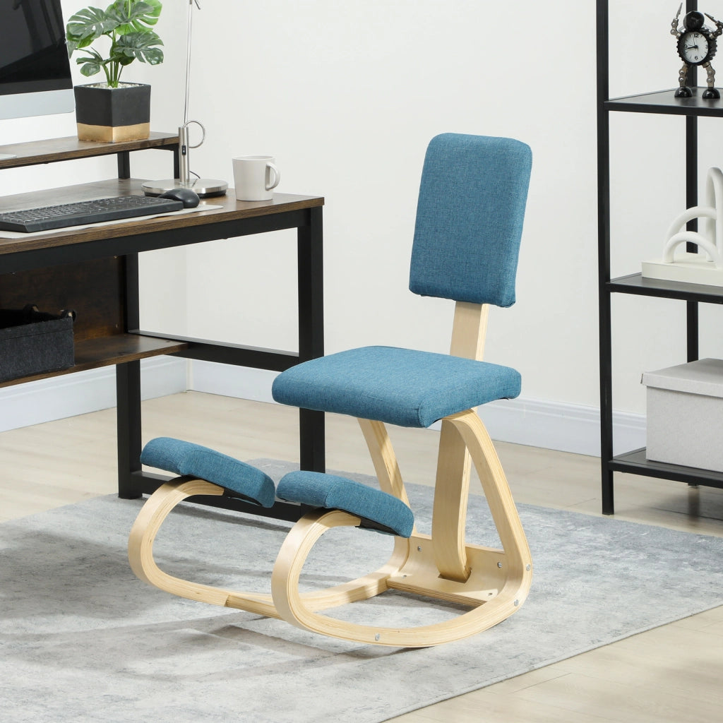 Sedia ergonomica a ginocchia con schienale ¨C zephmum ¨C 51x84x93cm blu scuro