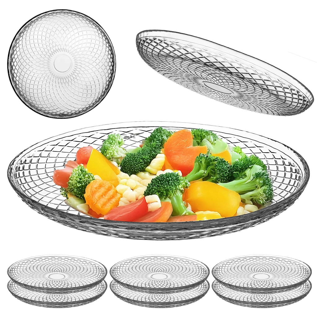 KADAX Set di 6 piatti piani da 30 cm, piatti grandi in vetro rotondi e piatti