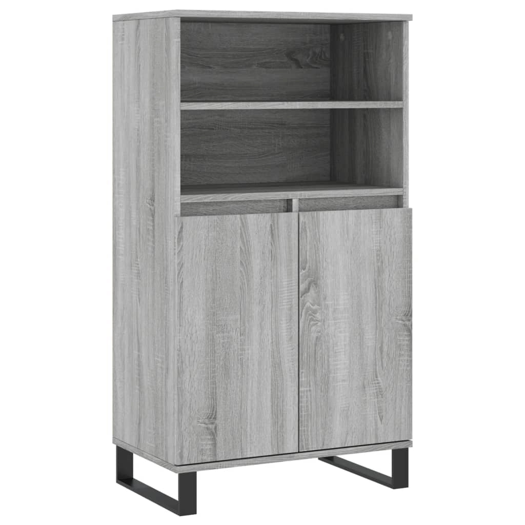 Buffet credenza cassettiera armadio mobile contenitore organizer cucina soggiorno salotto rovere Sonoma alto 60 x 36 x 110 cm legno ingegnerizzato grigio 02_0035380