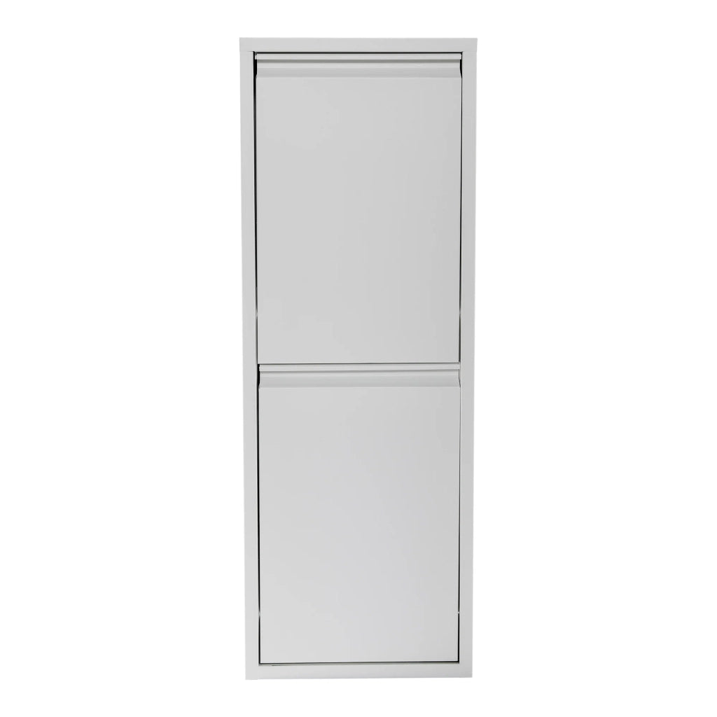 Cestino per la raccolta differenziata da parete con 2 scomparti estraibili 93 x 33 x 25 cm bianco 03_0008198