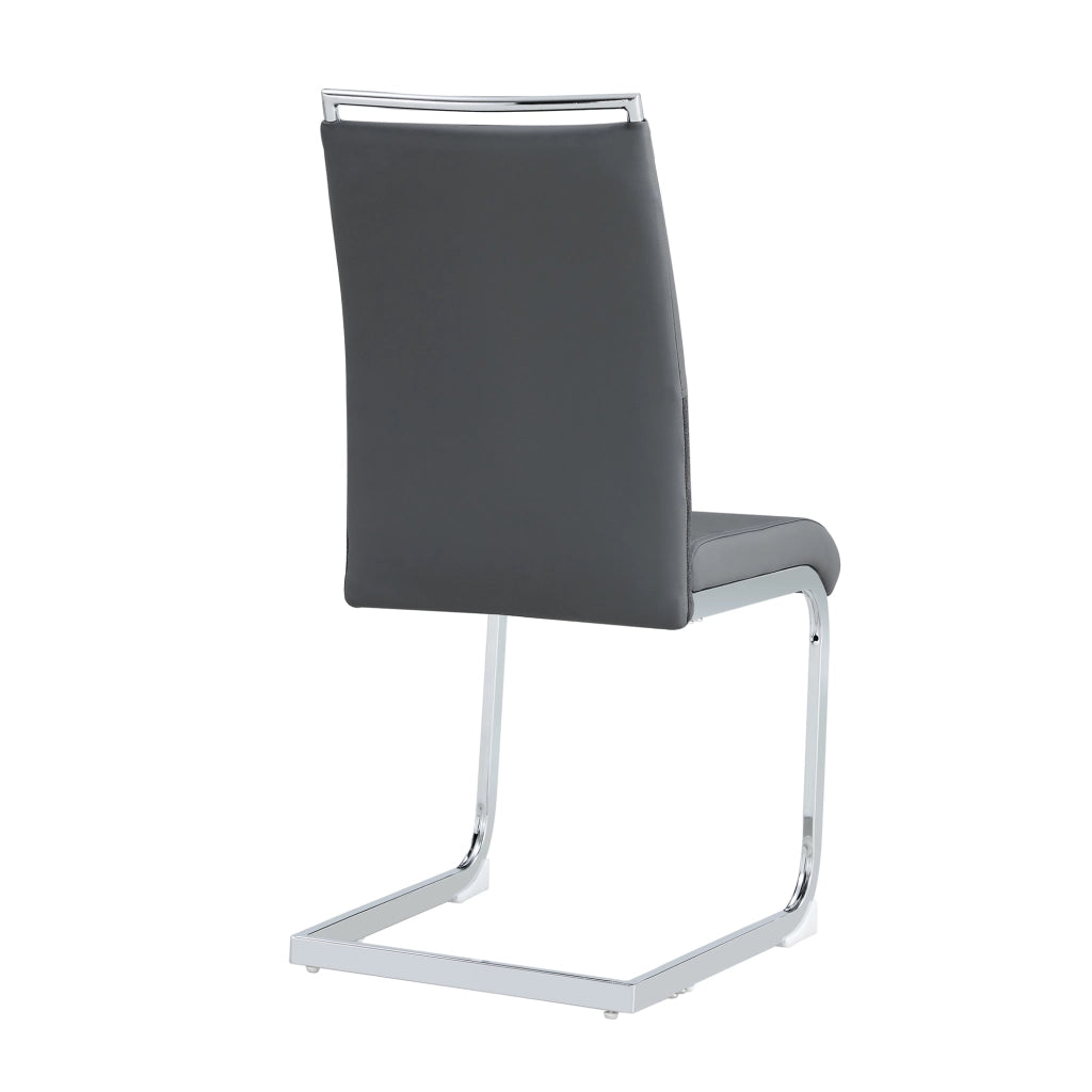 Sedia da pranzo con schienale ergonomico e piedini protettivi in metallo - grigio