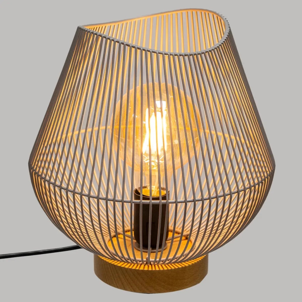 LAMPADA DA TAVOLO JENA D.26XH28CM GRIGIA IN METALL