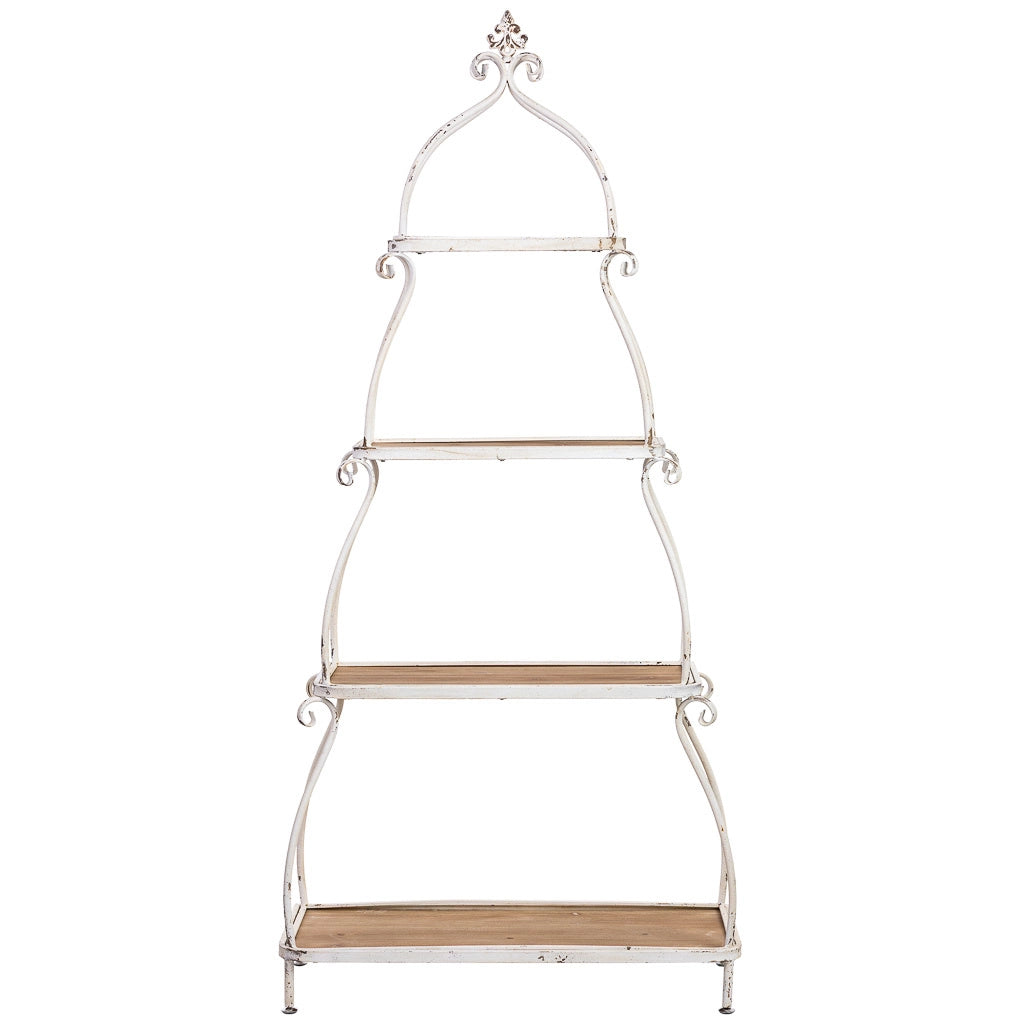 Scaffalatura in legno e metallo a 4 ripiani, marrone, 80,5x35,5x173h