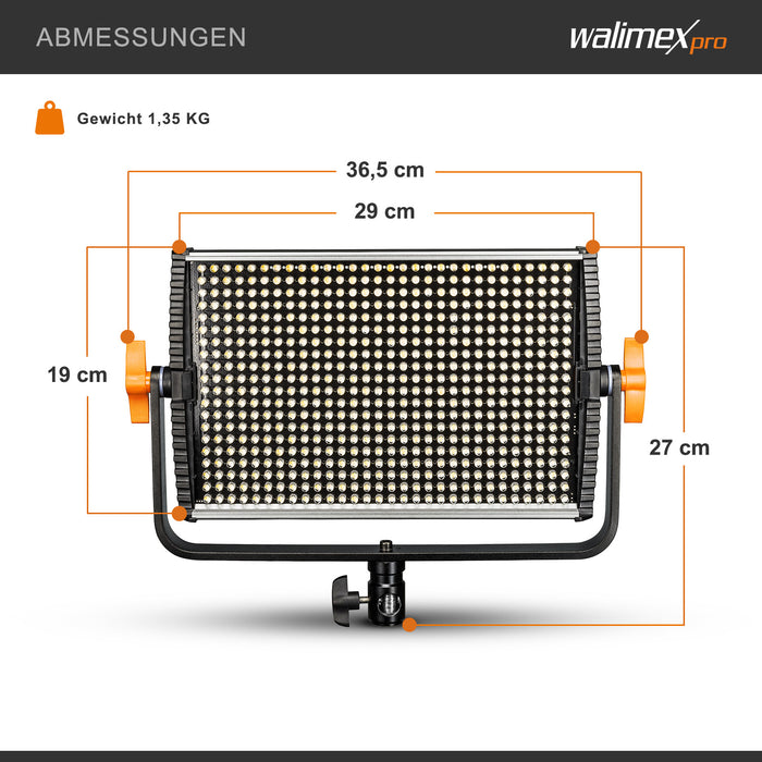 Niova 600 Plus Daylight Faretto per fotografia, luce a pannello LED 36 W per foto e video dimmerabile, con telecomando, per studio fotografico