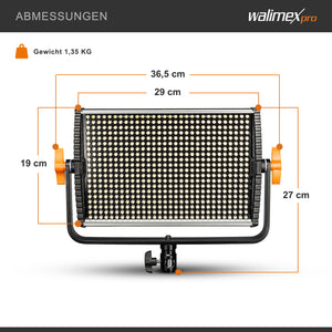 Niova 600 Plus Daylight Faretto per fotografia, luce a pannello LED 36 W per foto e video dimmerabile, con telecomando, per studio fotografico