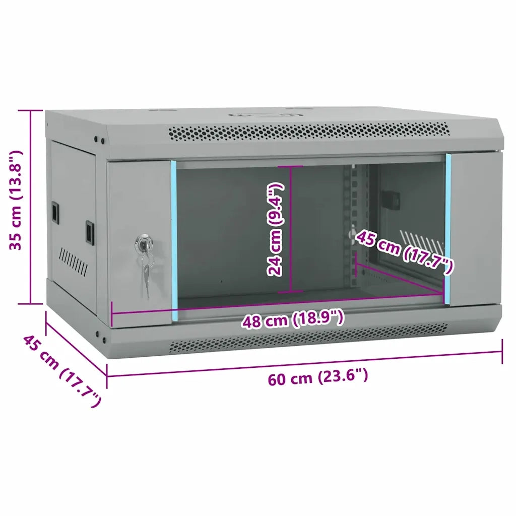 vidaXL Armadietto di rete Grigio 60 x 45 x 35 cm Acciaio