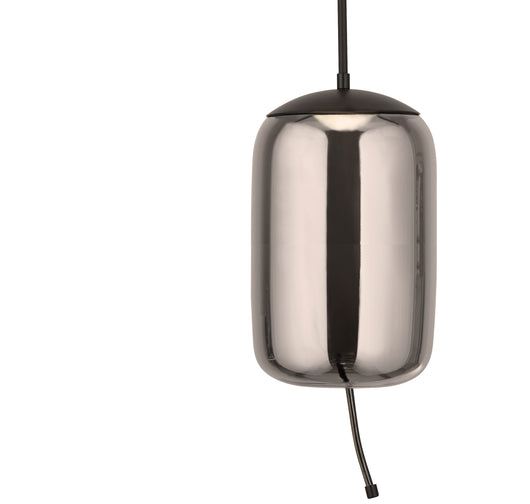 Lampadario Contemporaneo Lisbona Acciaio Nero Vetro Fumè Led 6W 2700K