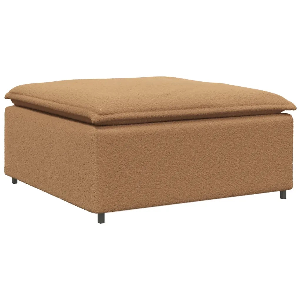 Divano Modulare con Poggiapiedi e Cuscini Beige