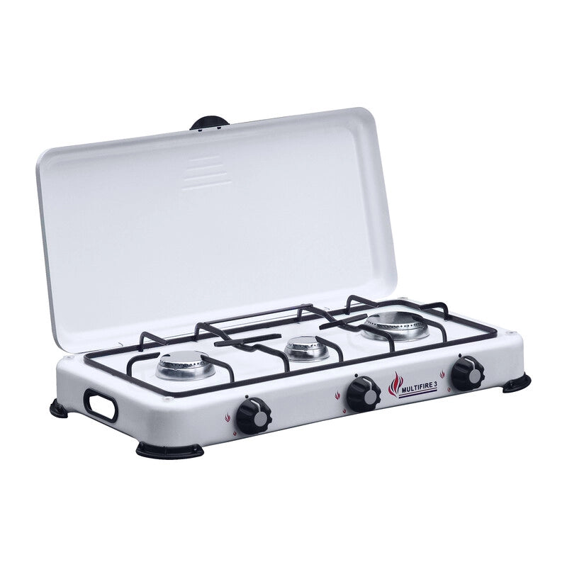 FORNELLO A GAS 3 FUOCHI C/COPERCHIO CAMPING  MULTIFIRE 3- 1,0 pz