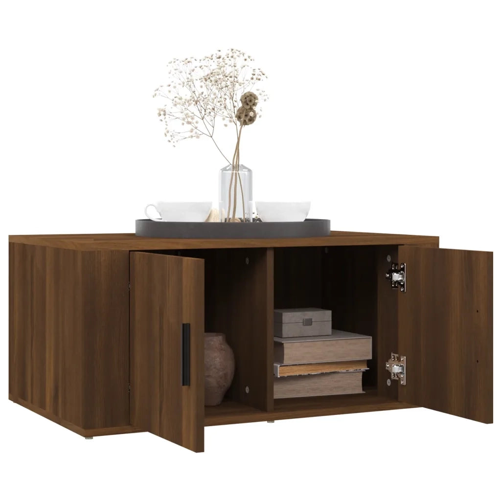 Tavolino da Salotto Rovere Marrone 80x50x36cm Legno Multistrato 816519