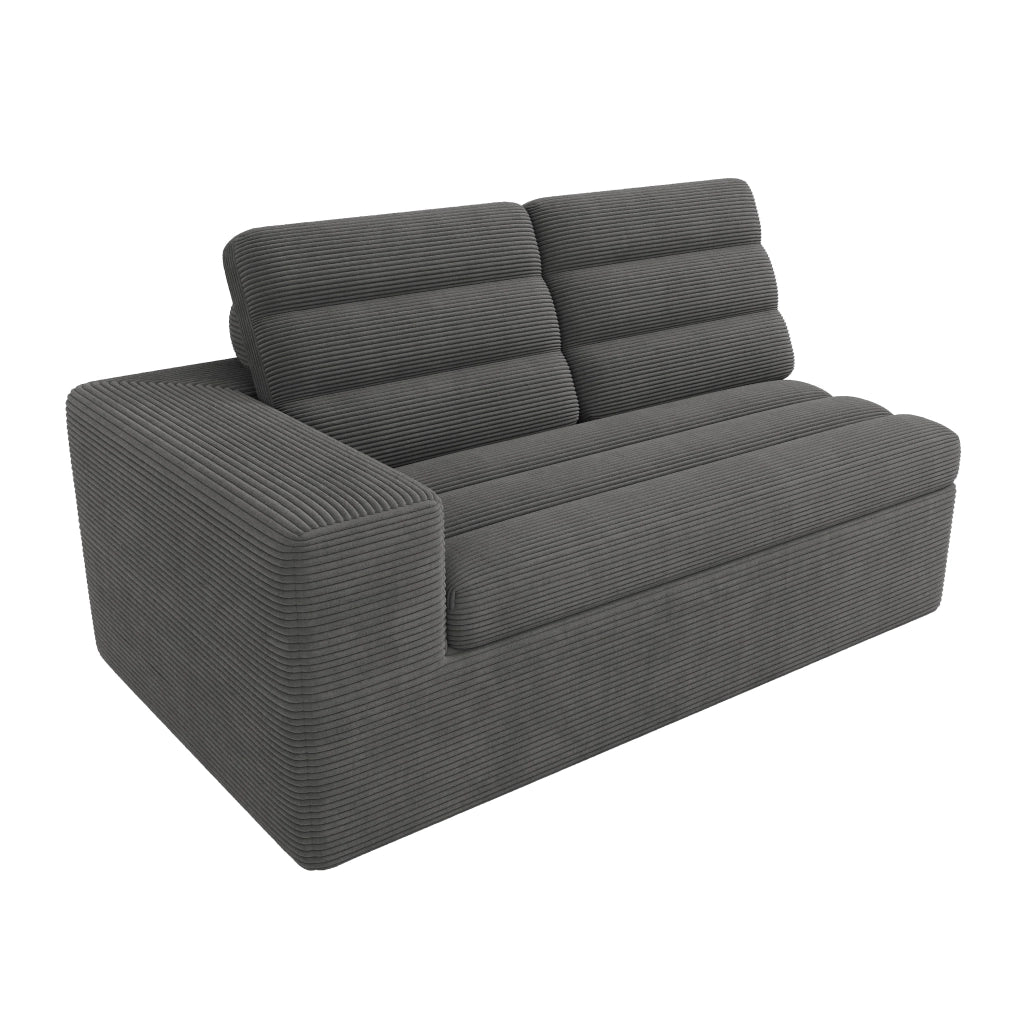 DIVANO Modulare angolare 253x161x89 cm in corduroy grigio scuro