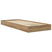 Letto singolo | Letto per adulti | Struttura letto a pavimento Rovere Artigianale 80 x 200 cm