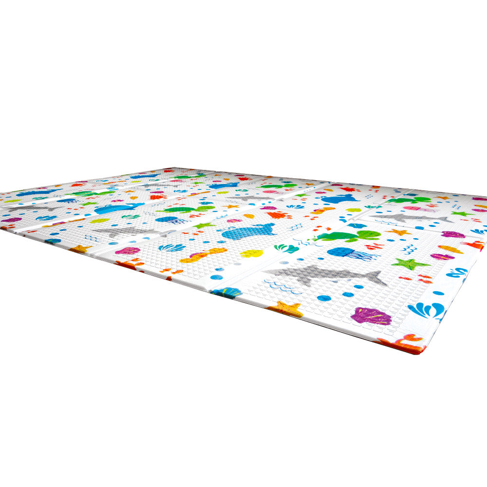 Tappeto Morbido per Bambini 200x150x1 cm Pieghevole Oceano Multicolore