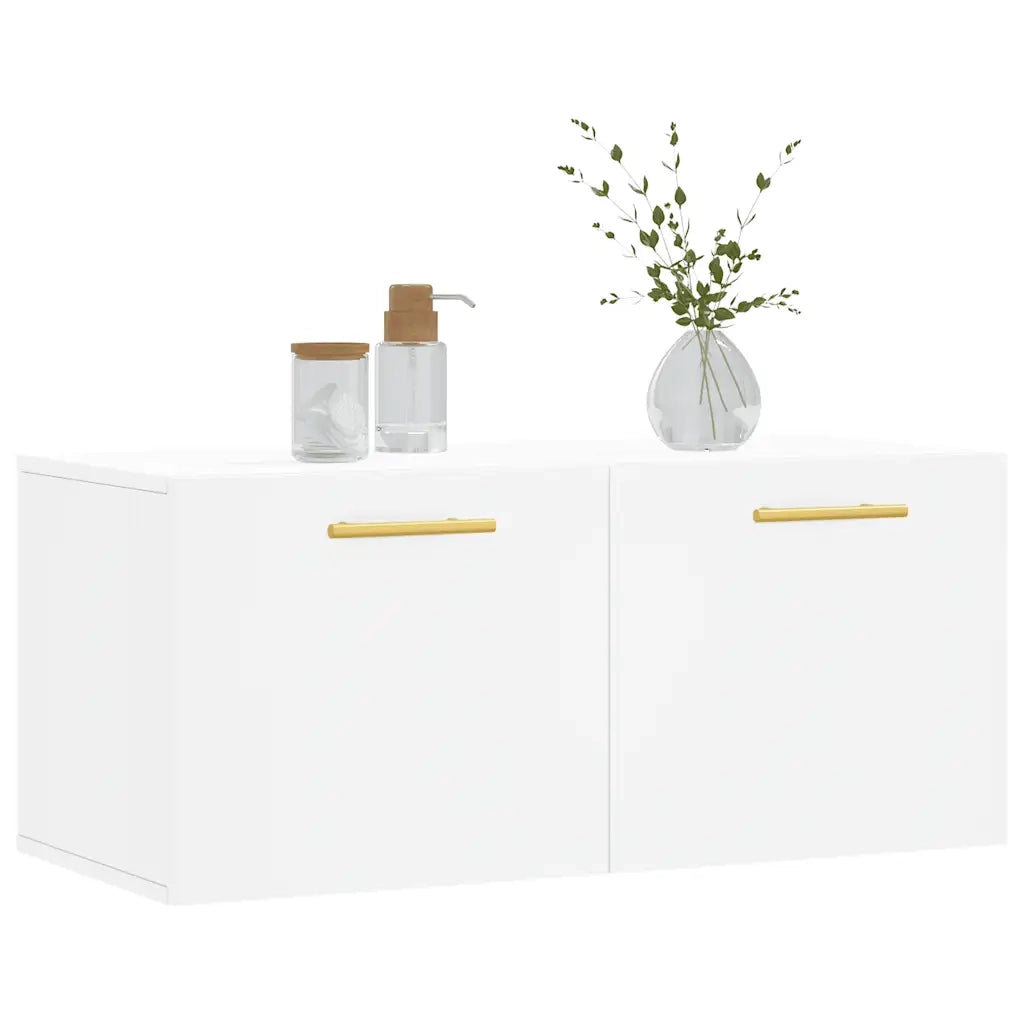 Armadietto a Muro | Mobile a Parete Bianco 80x36,5x35 cm in Legno Multistrato