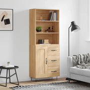 Credenza-Buffet-Armadio da cucina Rovere Sonoma 69,5x34x180 cm in Legno Multistrato 647030