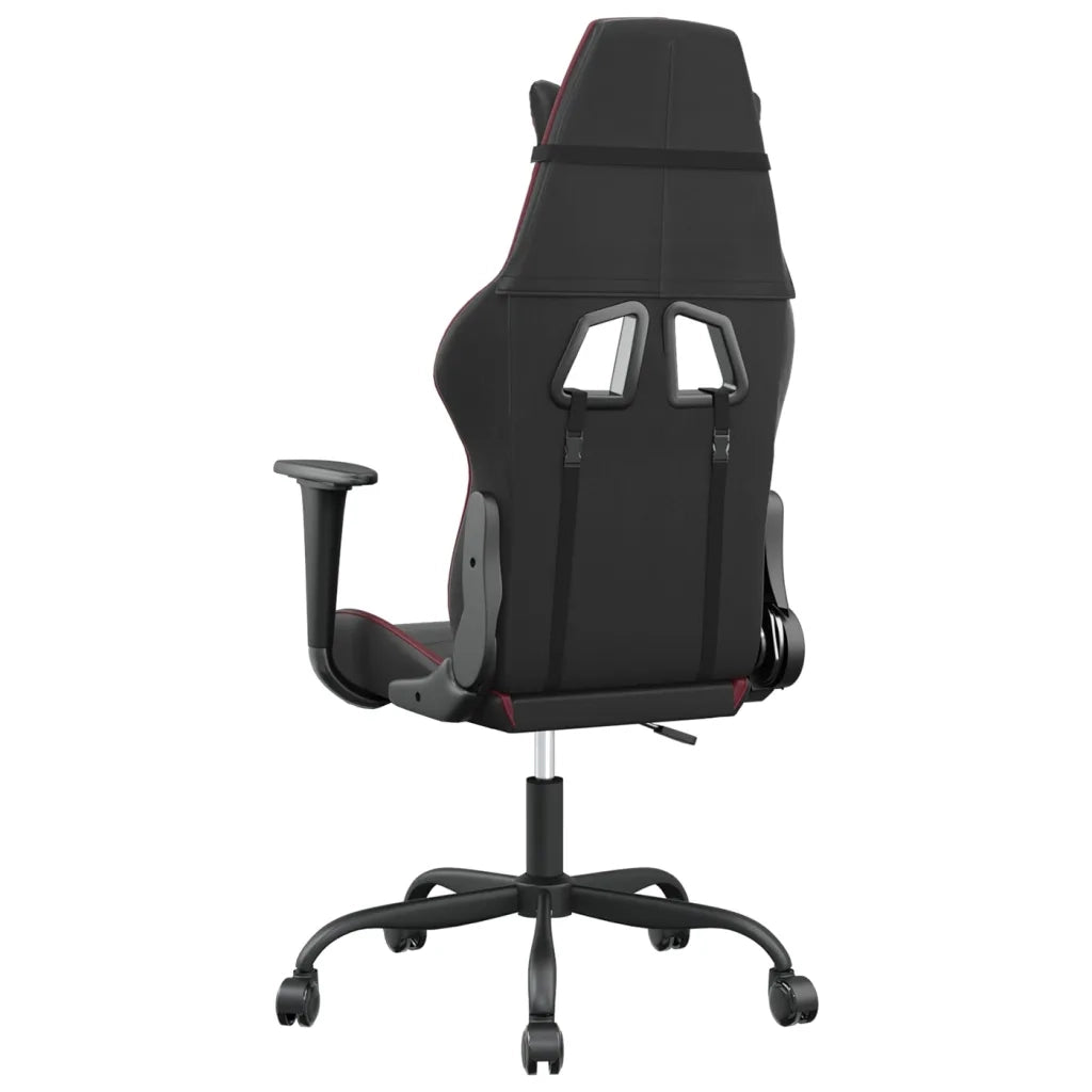 vidaXL Sedia Gaming Nero e Rosso Vino in Similpelle