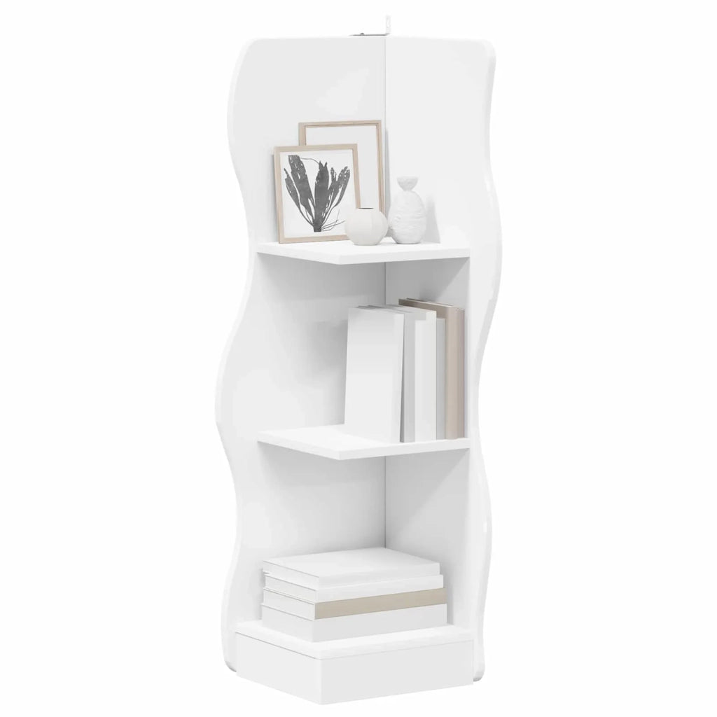 Mensola angolare Bianco 34 x 33 x 102 cm Legno ingegnerizzato 899936