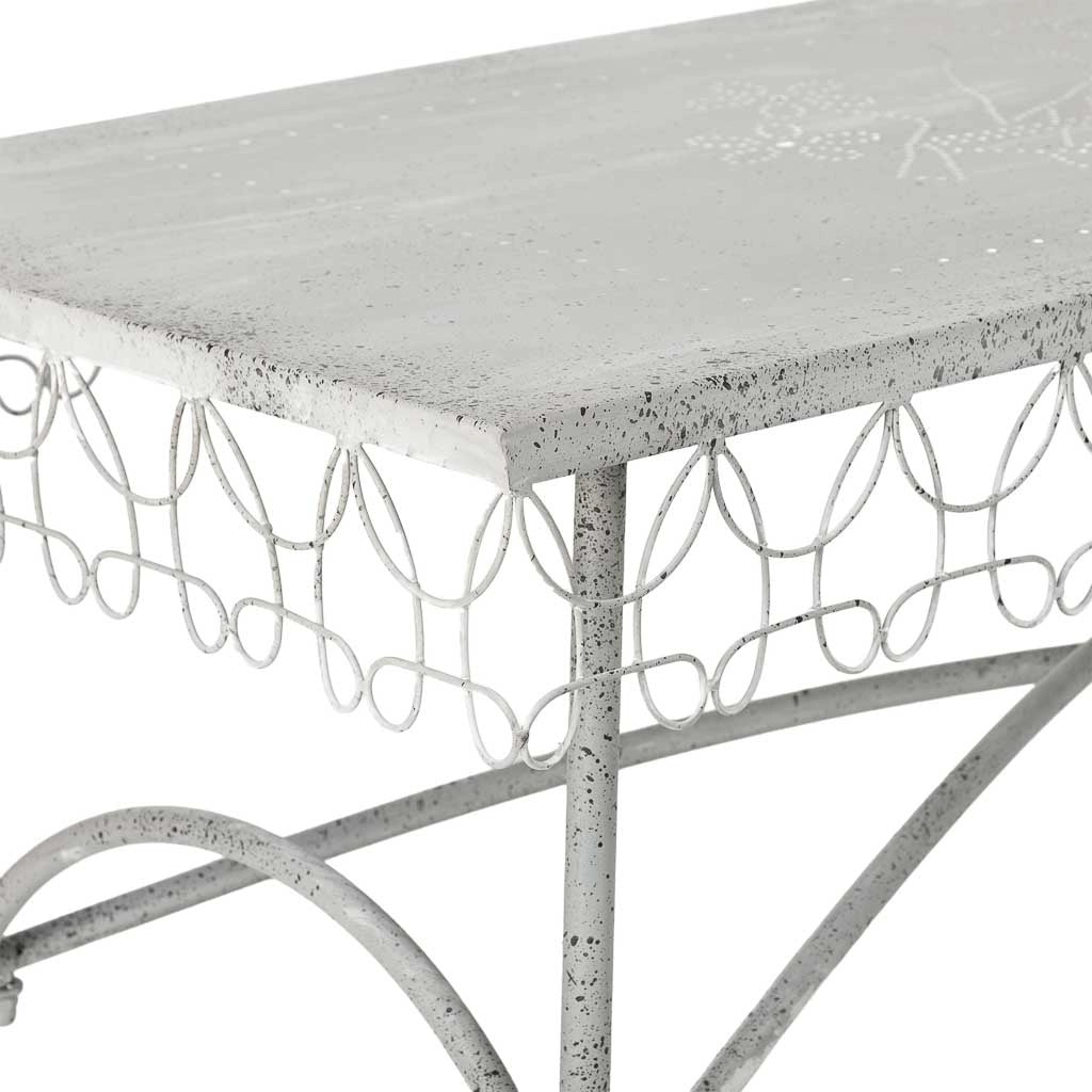 Tavolino in metallo 120,65x56,52x52,07h cm grigio
