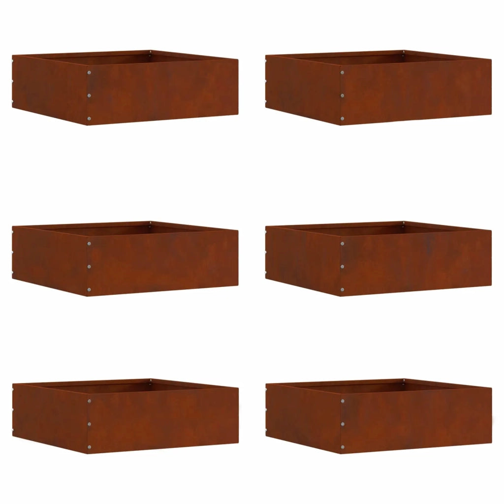 Bordura per Prato 6 pcs Ruggine 40 x 40 x 13 cm 874715