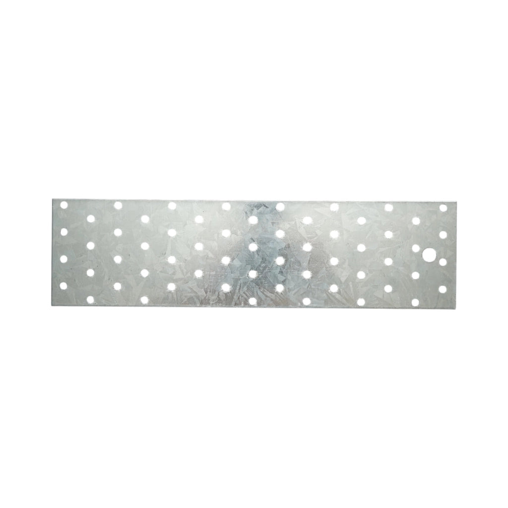 Piastra forata 80x300mm, spessore 2mm, acciaio zincato