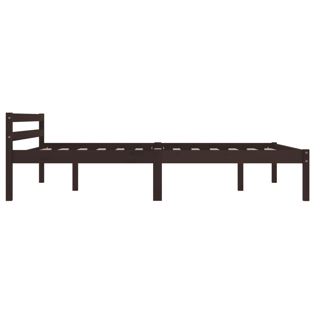 Giroletto senza Materasso Marrone Scuro 140x200 cm Legno Pino 283205