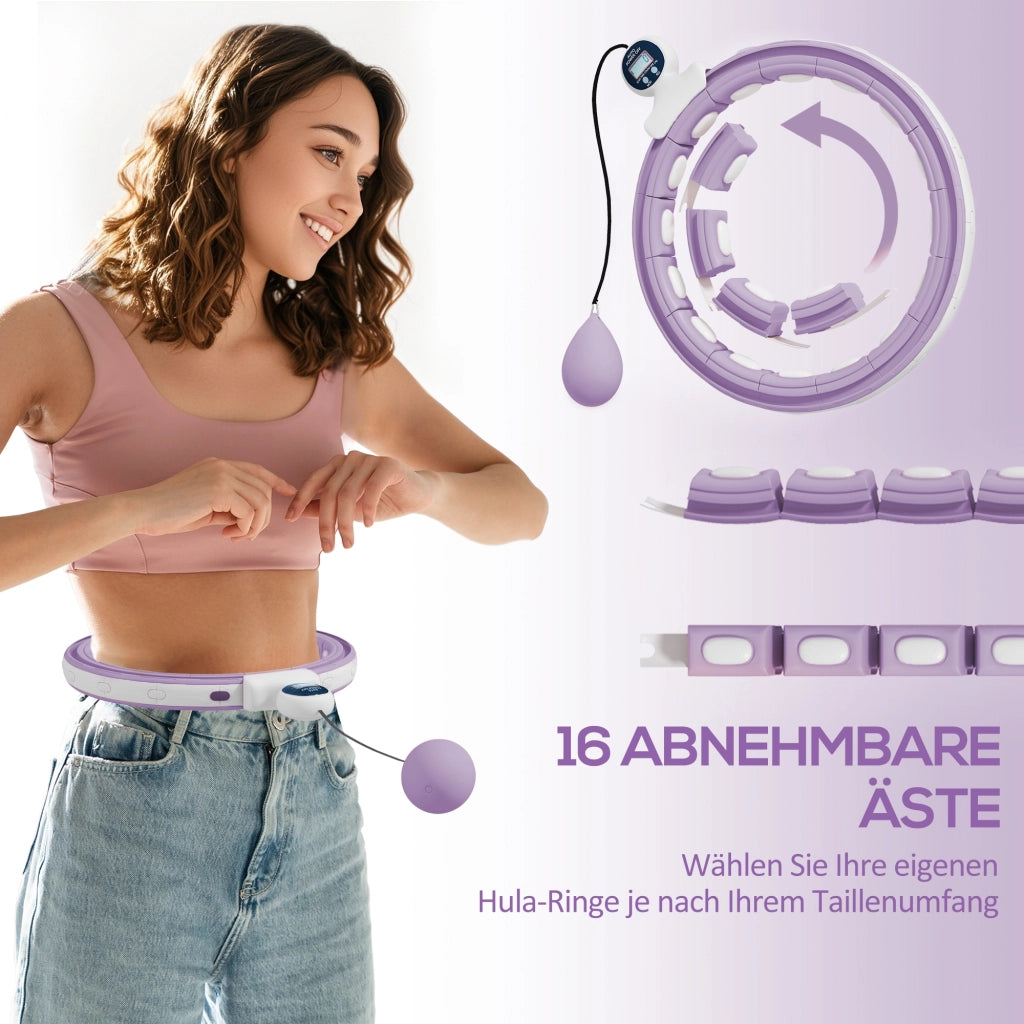 Cerchio Hula Hoop con Peso e Contatore ¨C Zephmum ¨C Viola 76-113cm