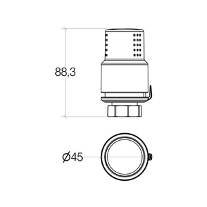 Lineabeta - Testa termostatica per gruppo valvola cromata Caligo