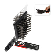 Trade Shop - Spazzola Con Raschietto Per Griglie Barbecue Con Manico In Plastica 20 Cm -